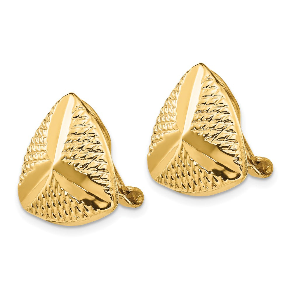14K Gelbgold Non Durchbrochen Fantasie Ohrringe
