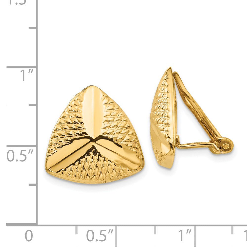 14K Gelbgold Non Durchbrochen Fantasie Ohrringe