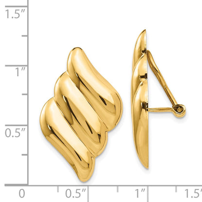 14K Gelbgold Non Durchbrochen Fantasie Ohrringe