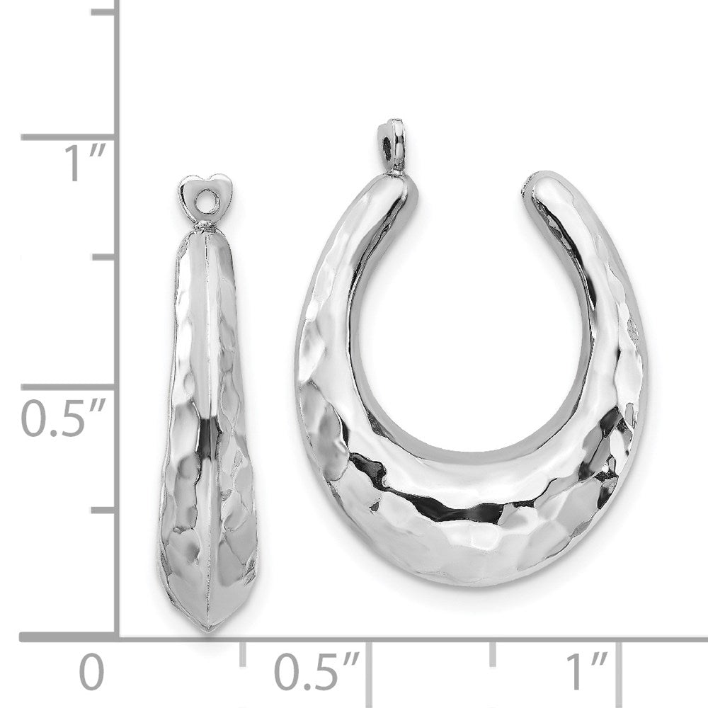 14K Weißgold Gehämmert Creole Ohrring Jacken