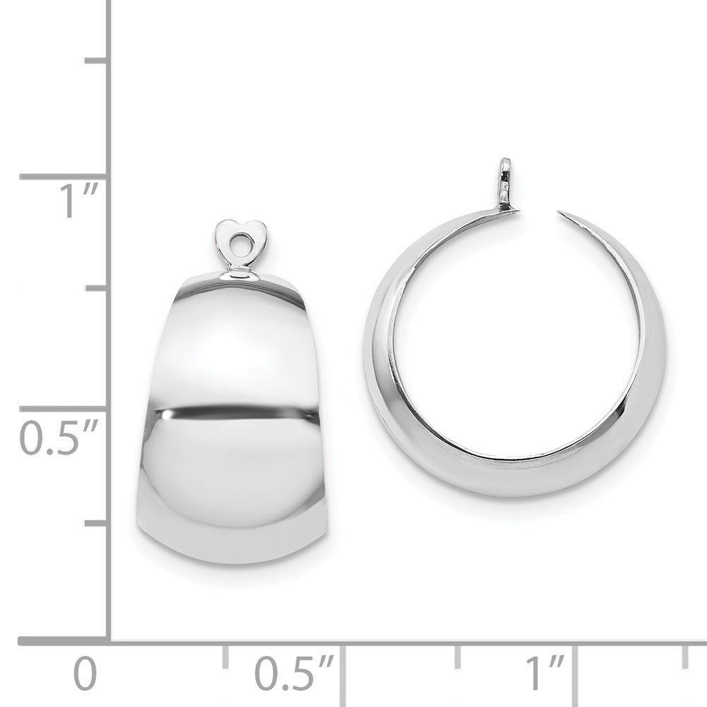 14K Weißgold Poliert Creole Ohrring Jacken