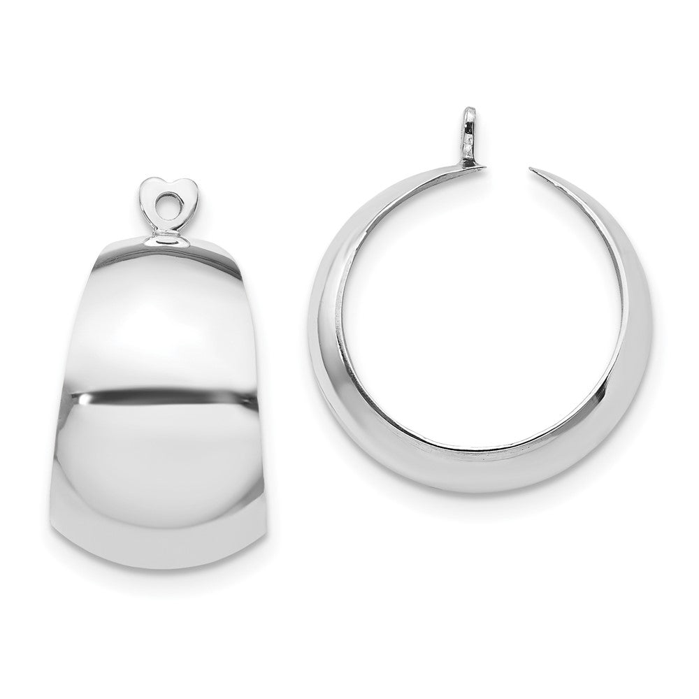 14K Weißgold Poliert Creole Ohrring Jacken