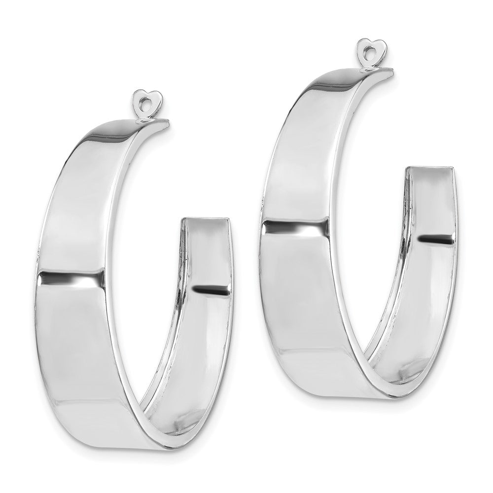 14K Weißgold Poliert Creole Ohrring Jacken