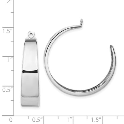 14K Weißgold Poliert Creole Ohrring Jacken