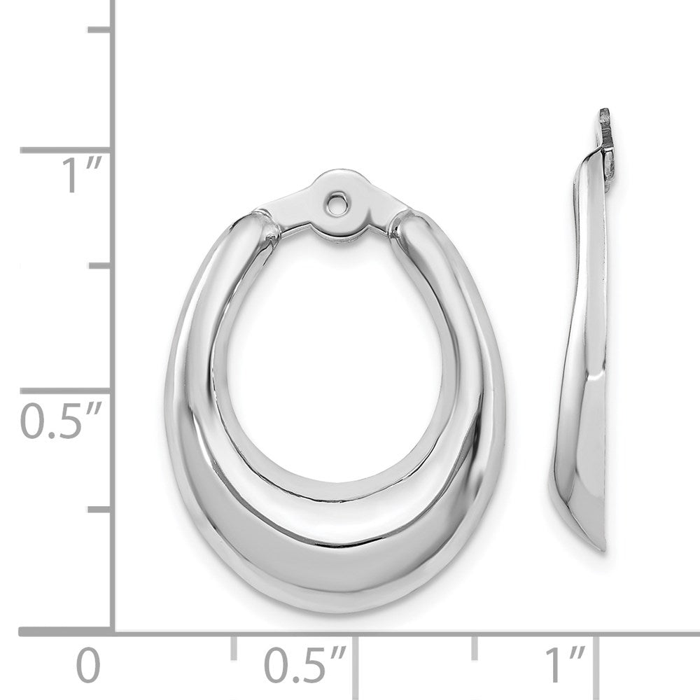 14K Weißgold Poliert Creole Ohrring Jacken