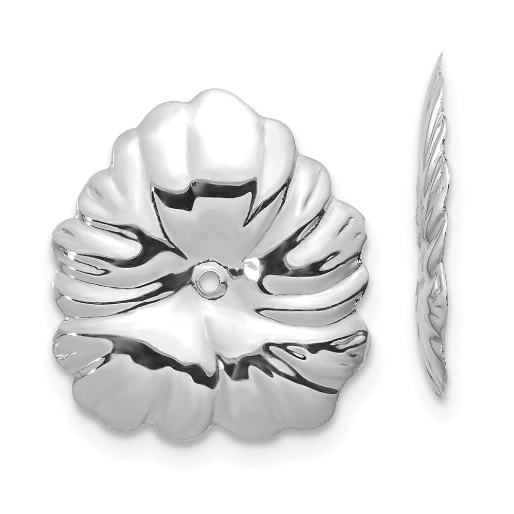 14K Weißgold Blumen Ohrring Jacken
