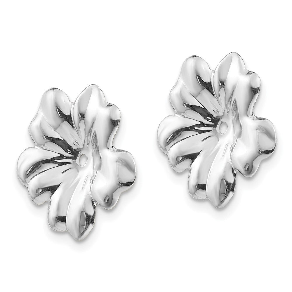 14K Weißgold Blumen Ohrring Jacken