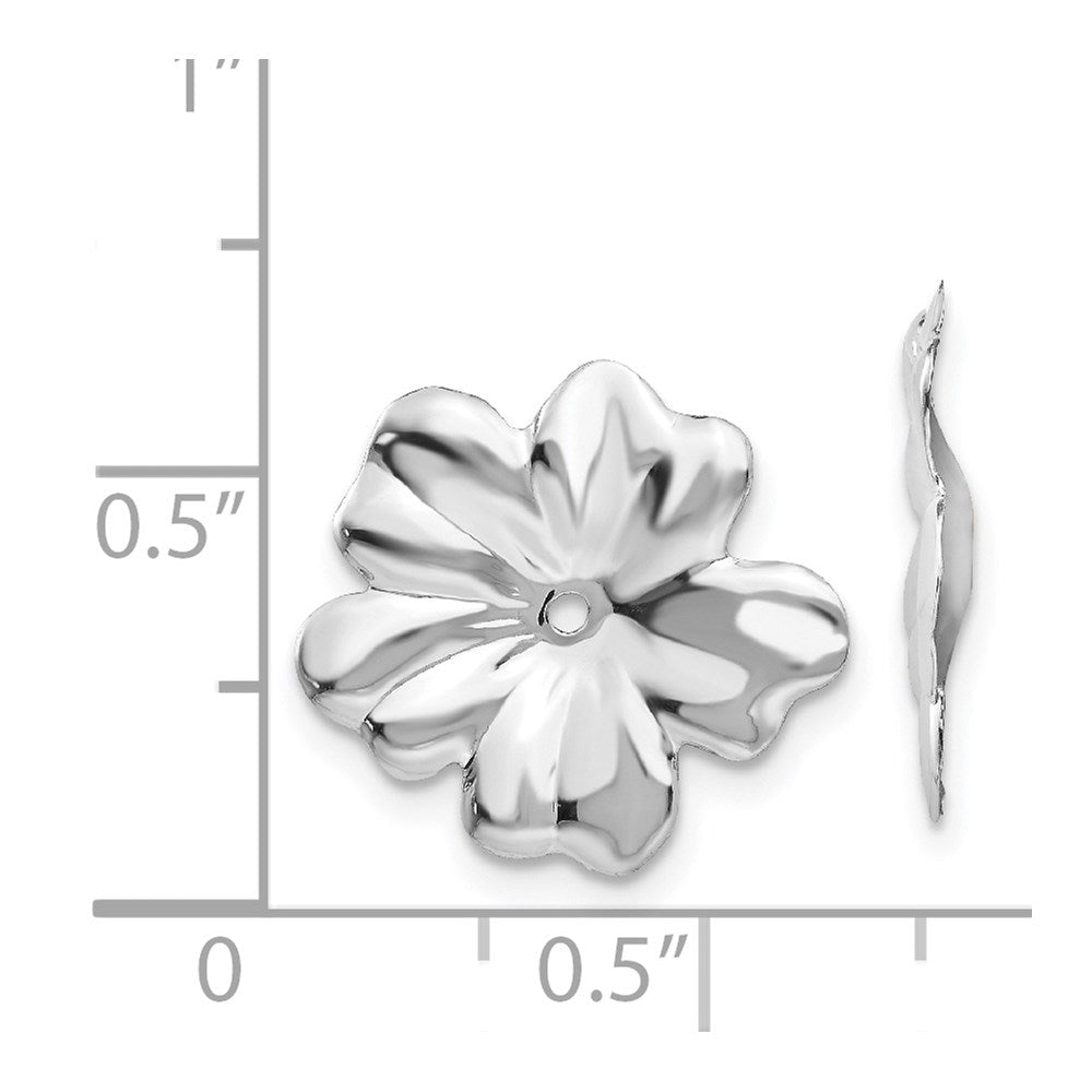 14K Weißgold Blumen Ohrring Jacken