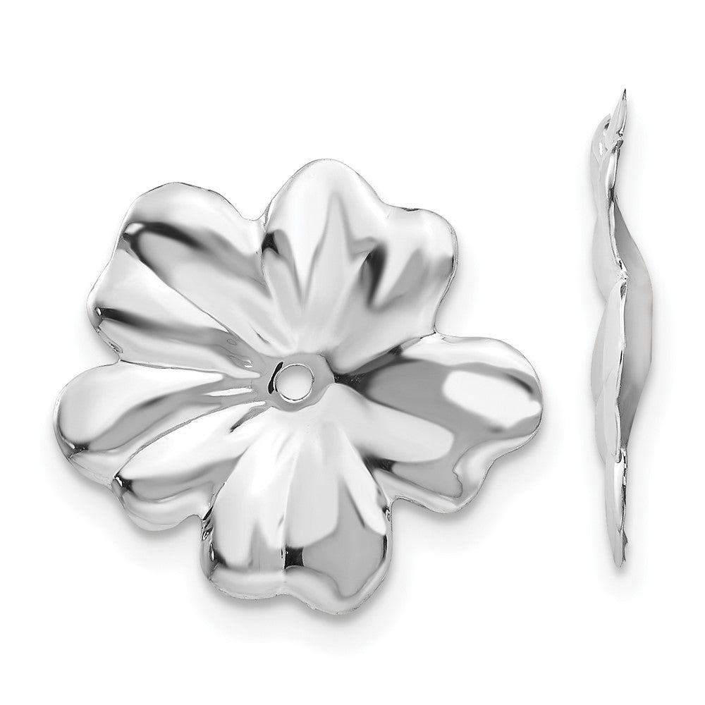 14K Weißgold Blumen Ohrring Jacken