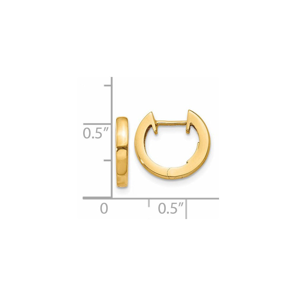 14K Gelbgold Poliert 2mm Klappbar Creolen