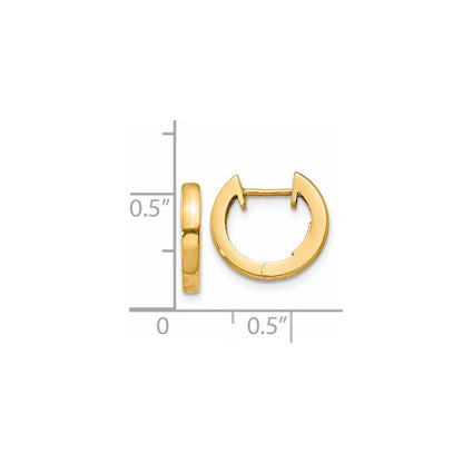 14K Gelbgold Poliert 2mm Klappbar Creolen