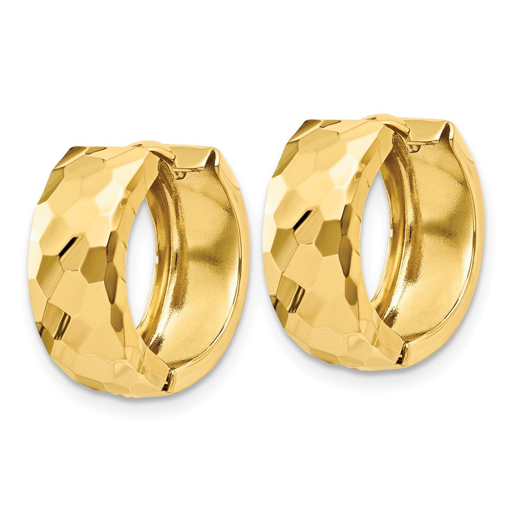 14K Gelbgold Facettiert & Poliert Klappbar 6mm Creolen