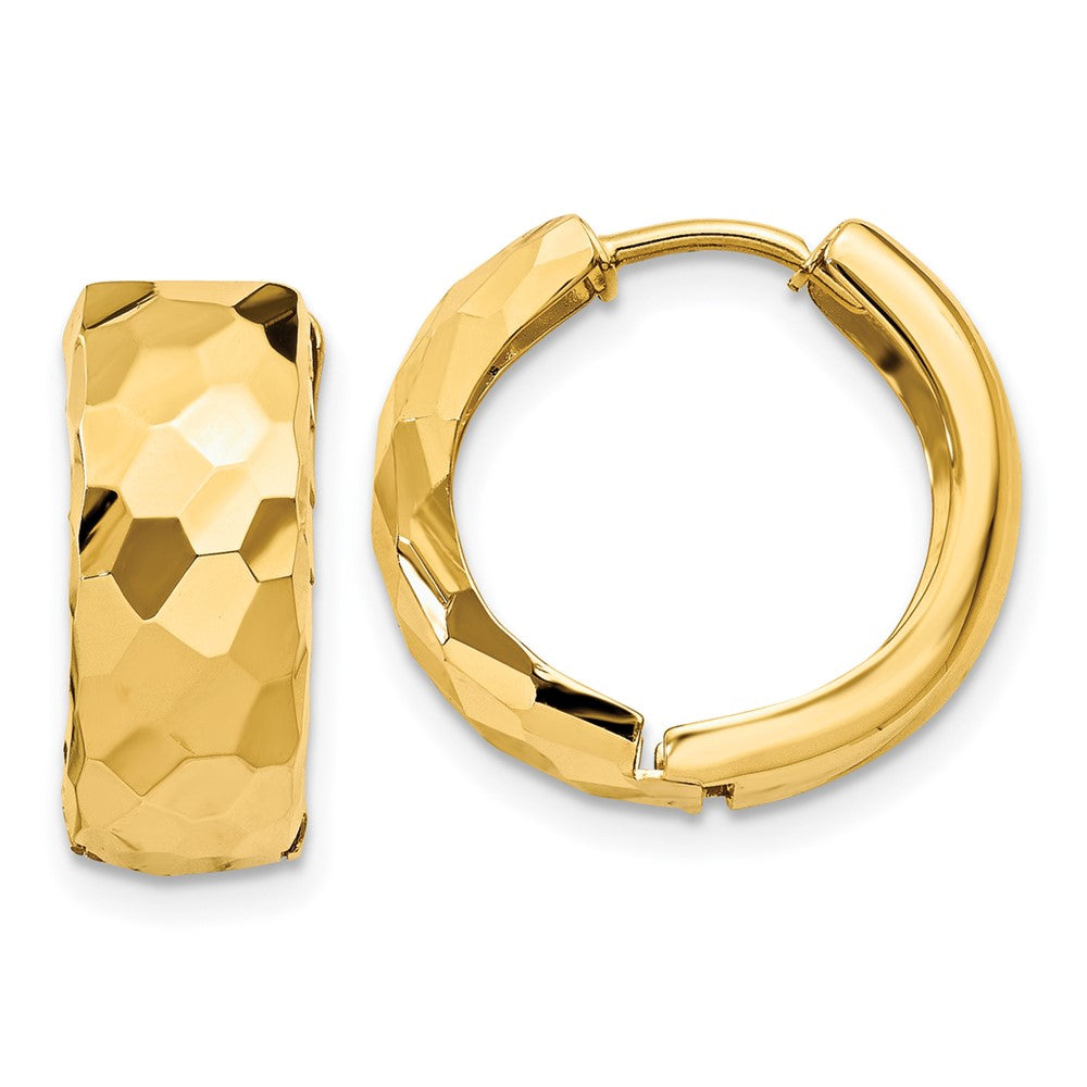 14K Gelbgold Facettiert & Poliert Klappbar 6mm Creolen
