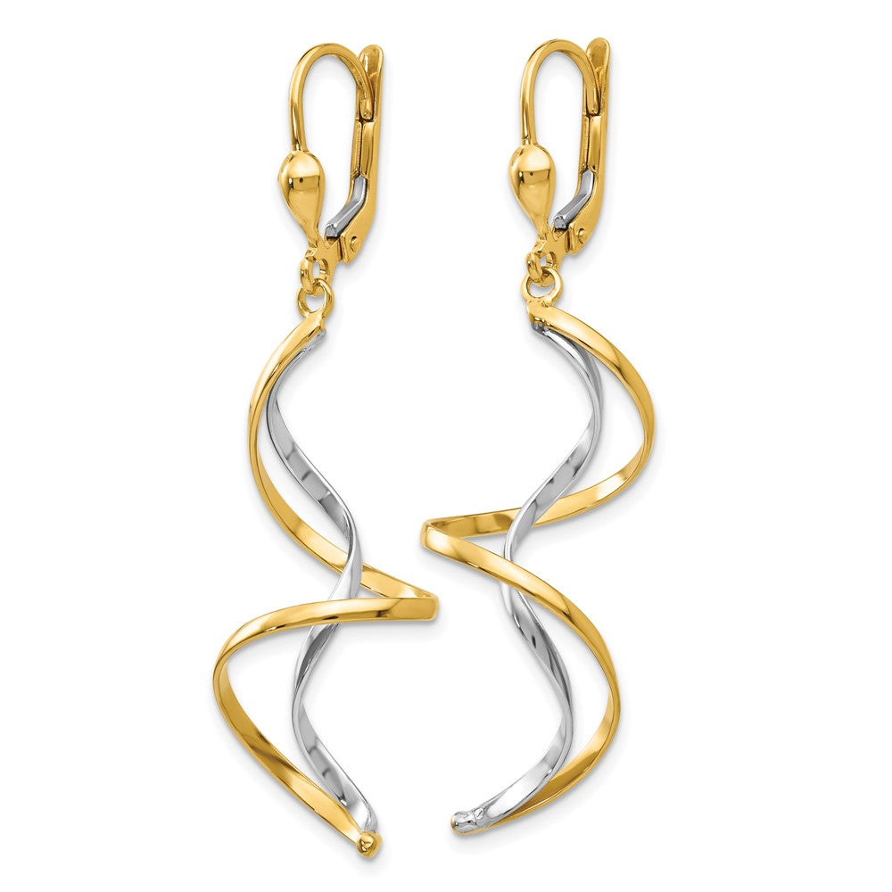 14K Bicolor Spirale Ohrhänger