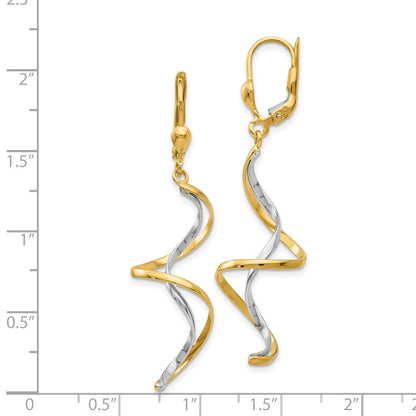 14K Bicolor Spirale Ohrhänger