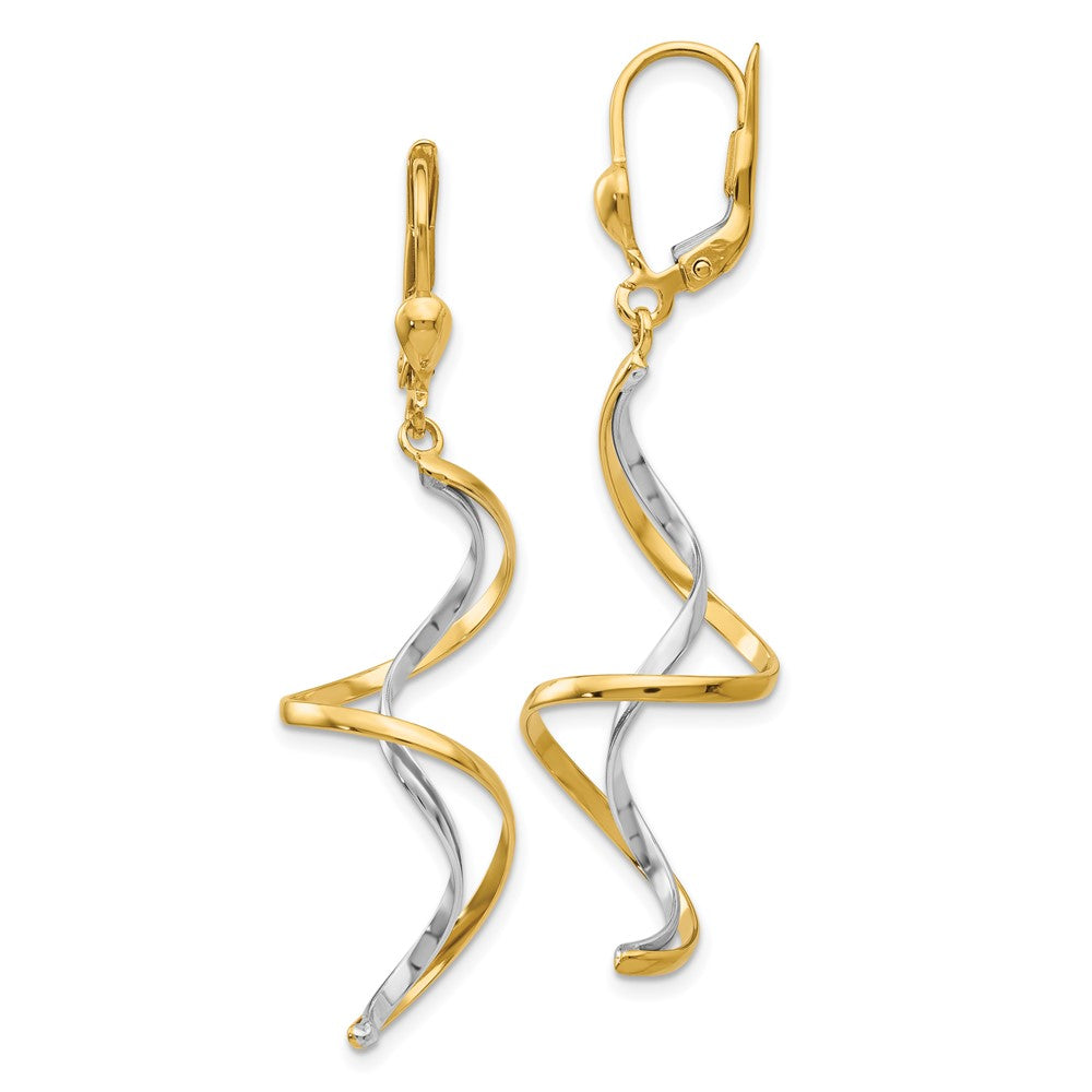 14K Bicolor Spirale Ohrhänger