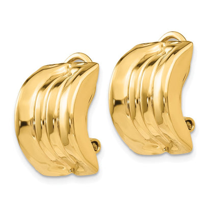 14K Gelbgold Omega Klammer Non Durchbrochen Ohrringe