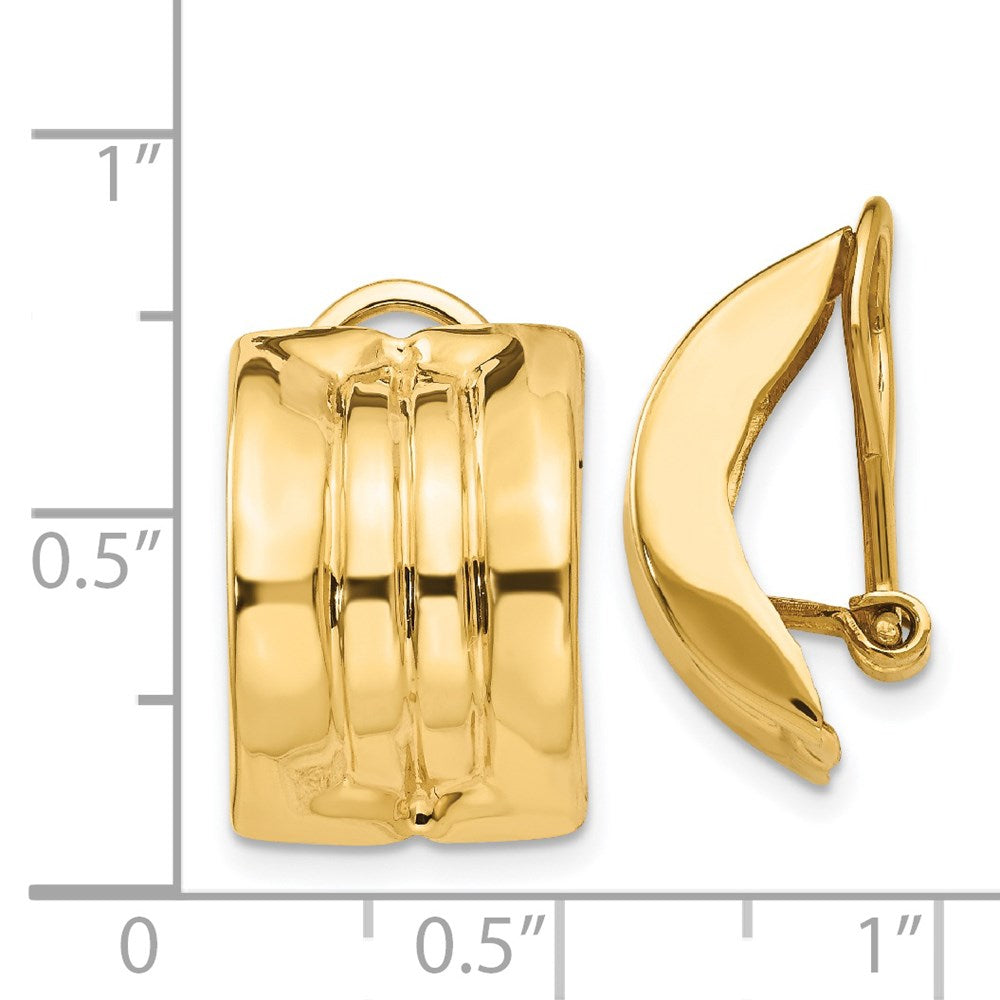 14K Gelbgold Omega Klammer Non Durchbrochen Ohrringe