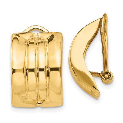 14K Gelbgold Omega Klammer Non Durchbrochen Ohrringe