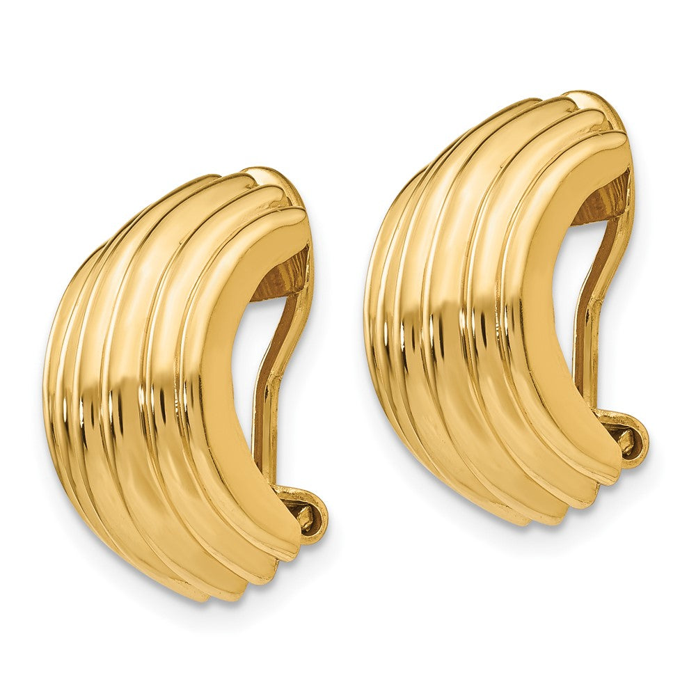 14K Gelbgold Omega Klammer Non Durchbrochen Ohrringe