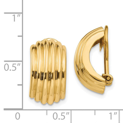14K Gelbgold Omega Klammer Non Durchbrochen Ohrringe