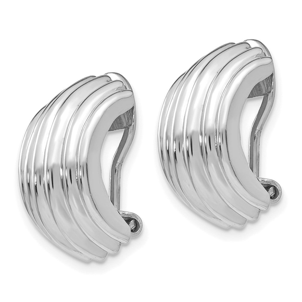 14K Weißgold Non Durchbrochen Ohrringe