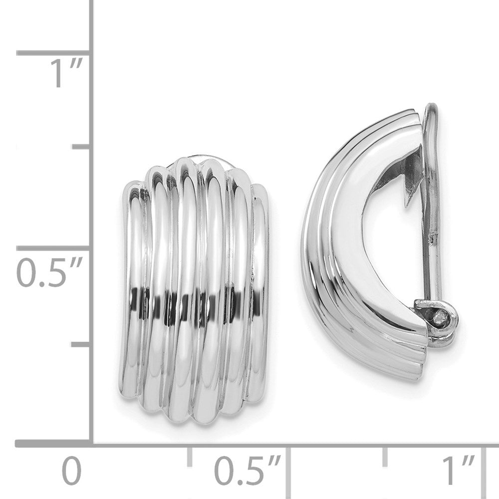 14K Weißgold Non Durchbrochen Ohrringe