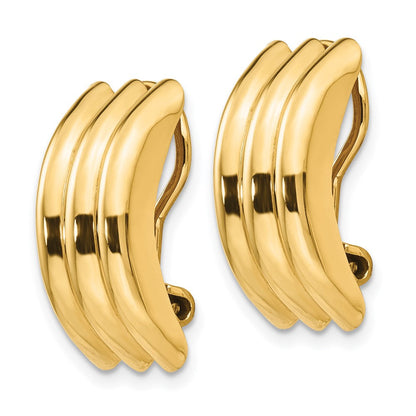 14K Gelbgold Omega Klammer Non Durchbrochen Ohrringe