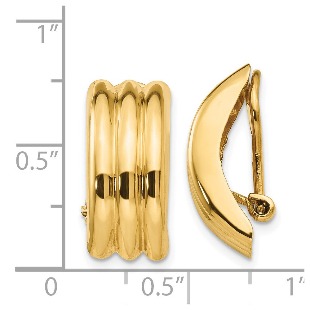 14K Gelbgold Omega Klammer Non Durchbrochen Ohrringe
