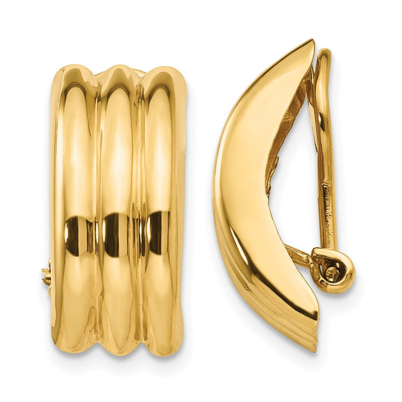 14K Gelbgold Omega Klammer Non Durchbrochen Ohrringe