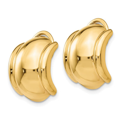 14K Gelbgold Omega Klammer Non Durchbrochen Ohrringe