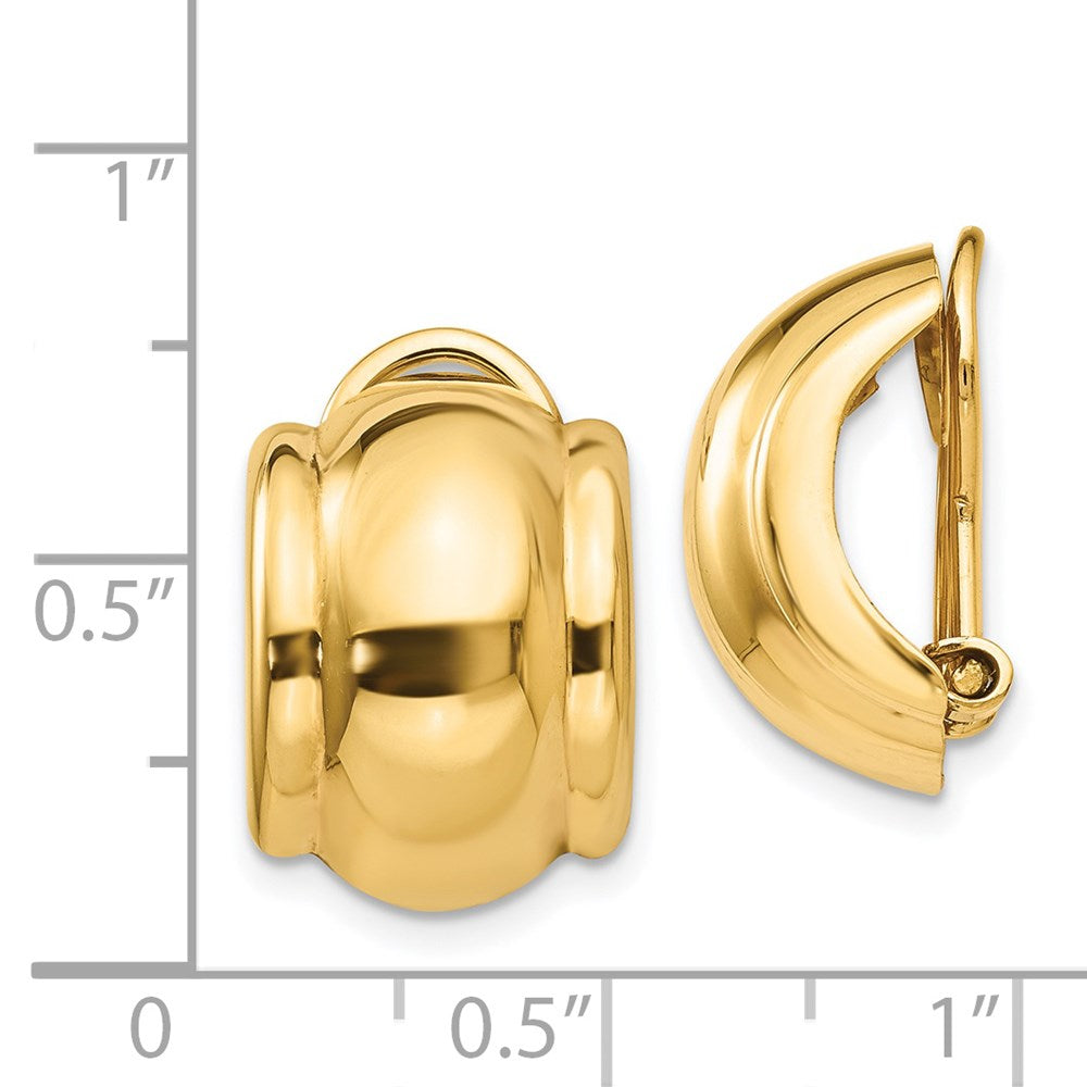 14K Gelbgold Omega Klammer Non Durchbrochen Ohrringe