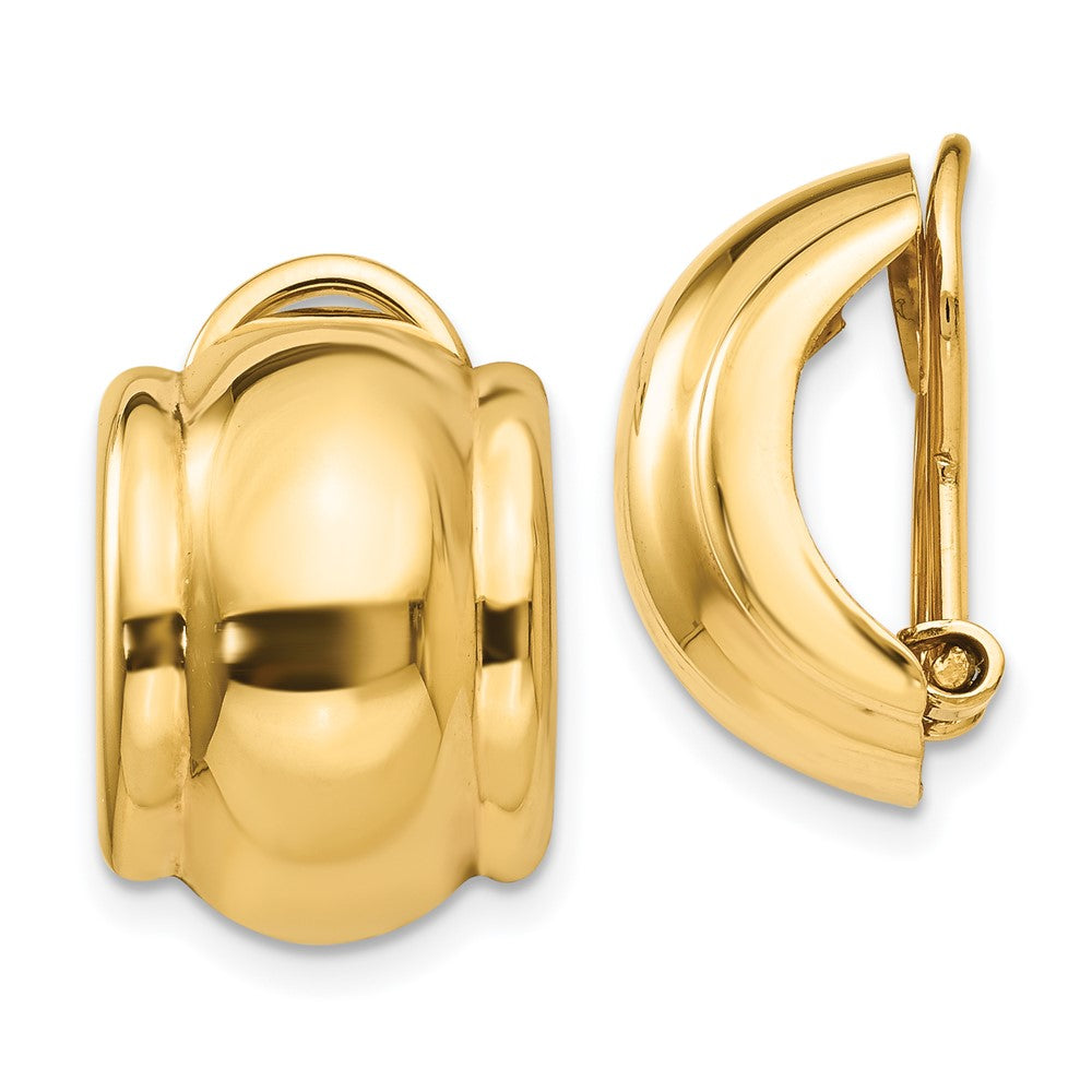 14K Gelbgold Omega Klammer Non Durchbrochen Ohrringe