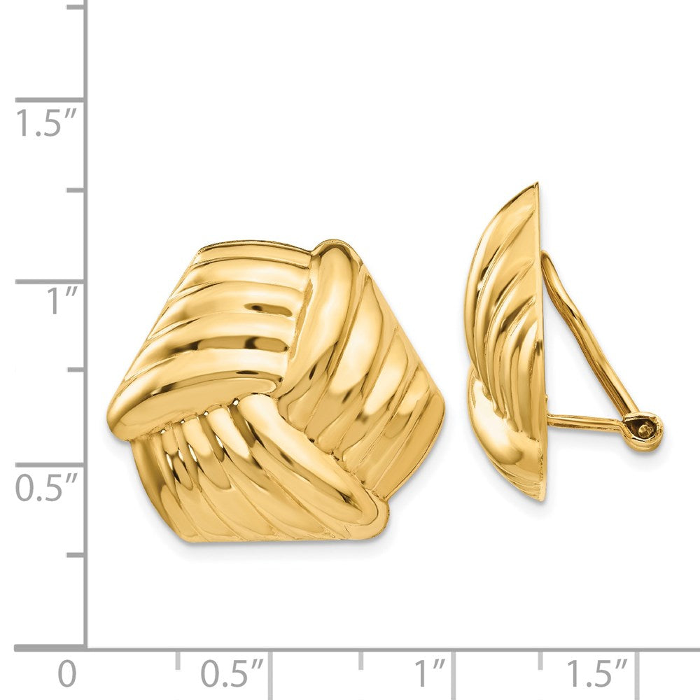 14K Gelbgold Omega Klammer Non Durchbrochen Ohrringe