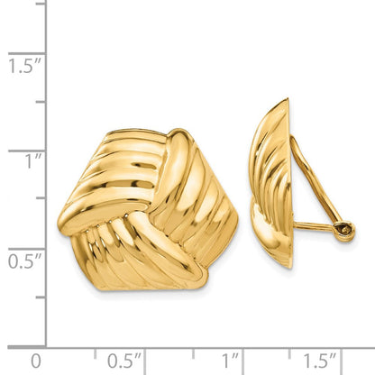 14K Gelbgold Omega Klammer Non Durchbrochen Ohrringe