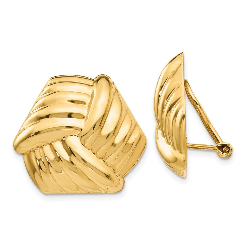 14K Gelbgold Omega Klammer Non Durchbrochen Ohrringe