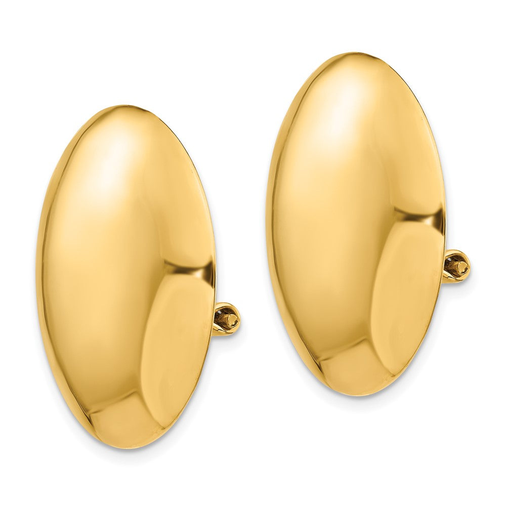 14K Gelbgold Omega Klammer Poliert Non Durchbrochen Ohrringe