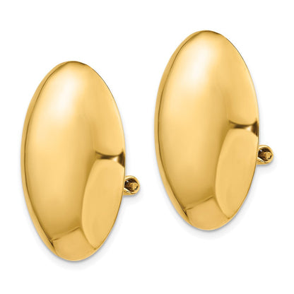 14K Gelbgold Omega Klammer Poliert Non Durchbrochen Ohrringe