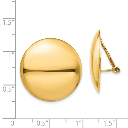 14K Gelbgold Omega Klammer Poliert Non Durchbrochen Ohrringe