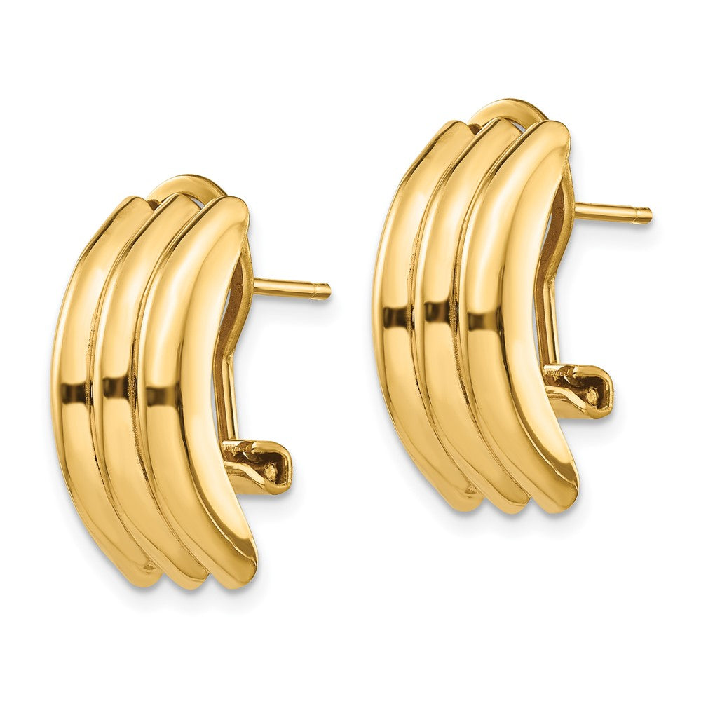 14K Gelbgold Omega Ohrstecker