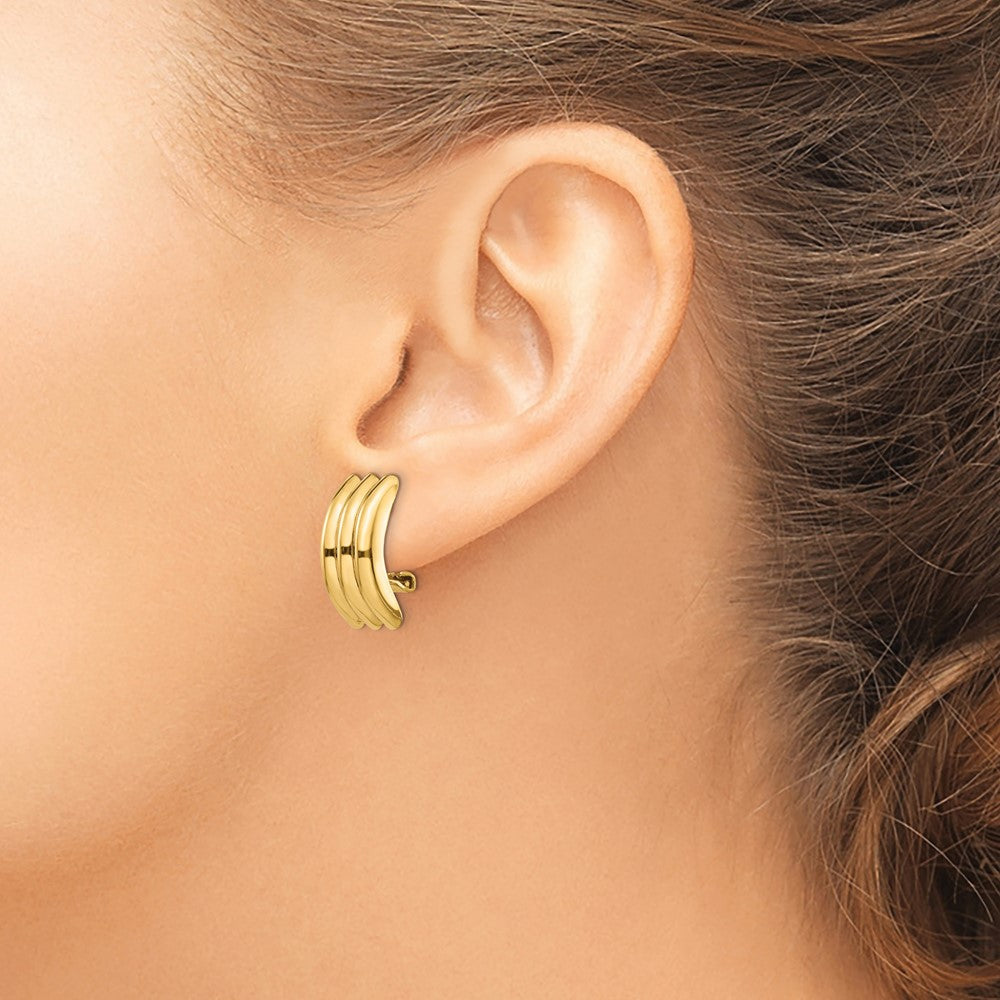 14K Gelbgold Omega Ohrstecker