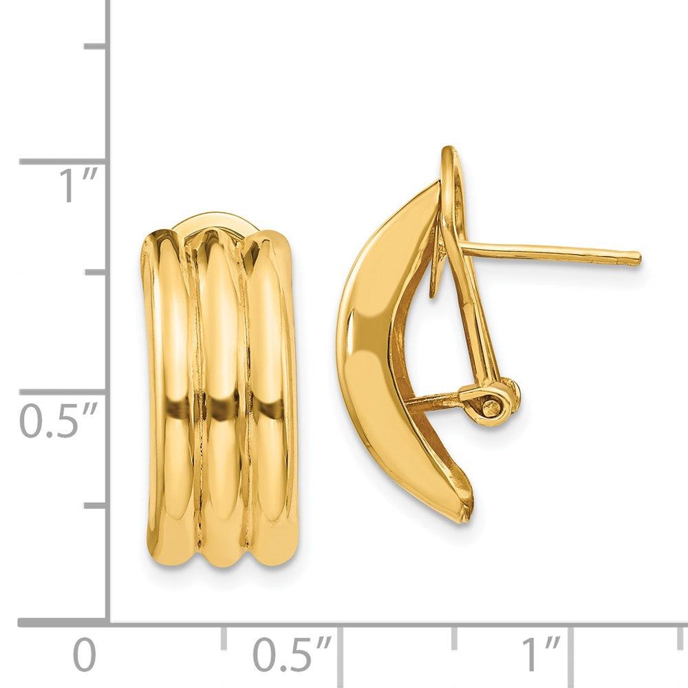 14K Gelbgold Omega Ohrstecker