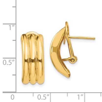 14K Gelbgold Omega Ohrstecker