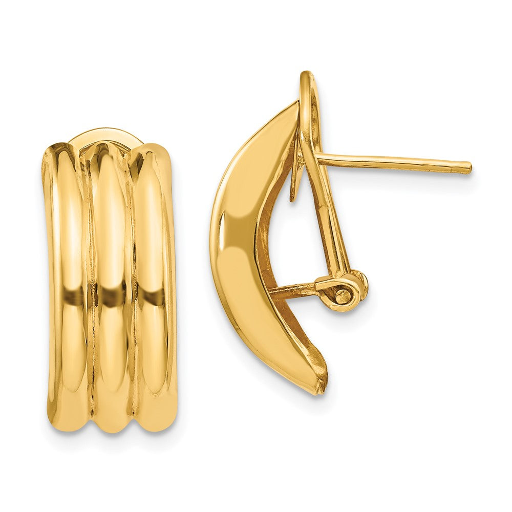 14K Gelbgold Omega Ohrstecker