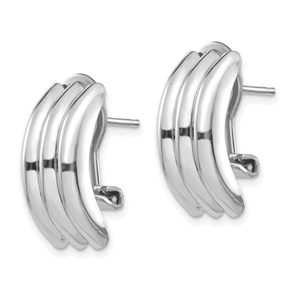14K Weißgold Omega Ohrstecker