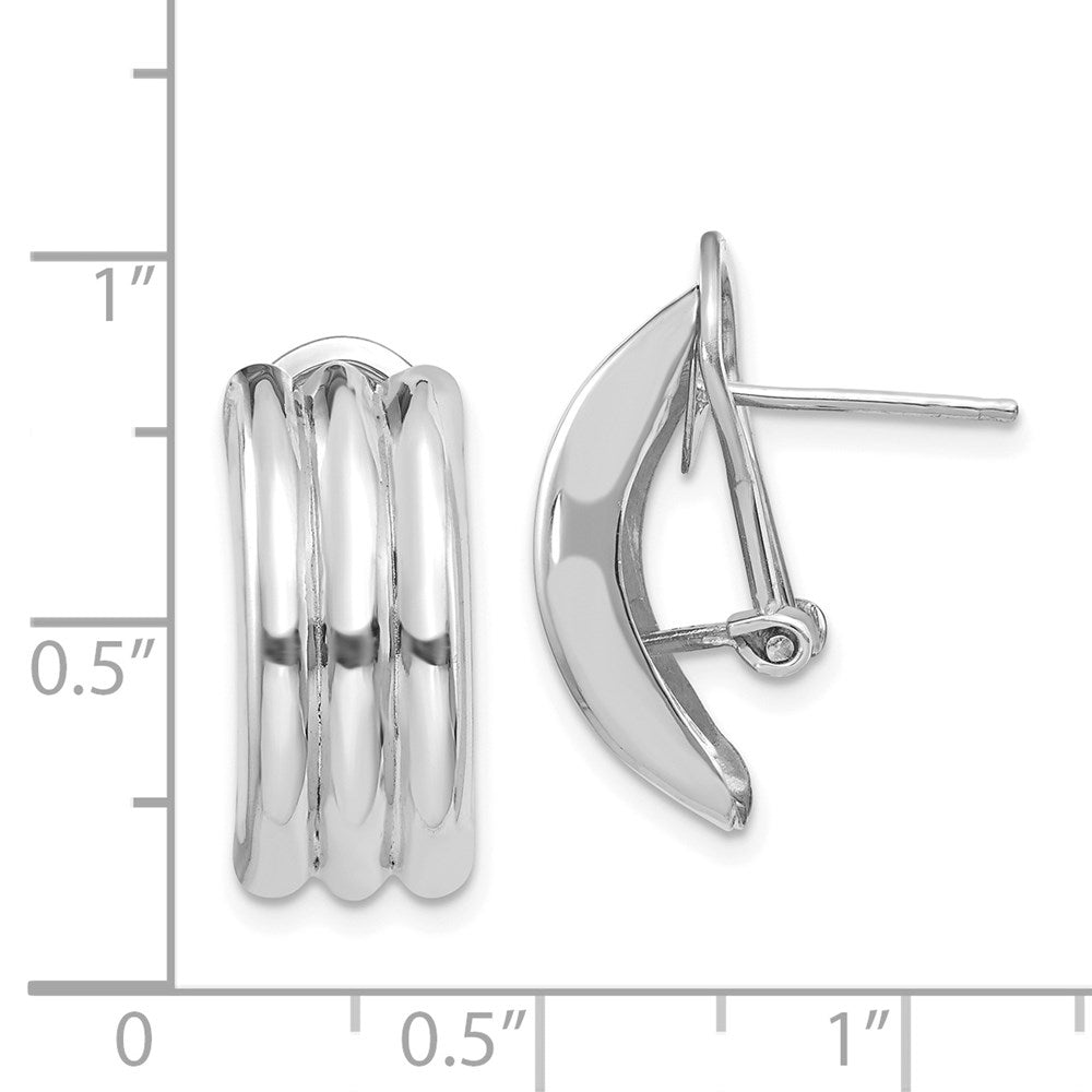 14K Weißgold Omega Ohrstecker