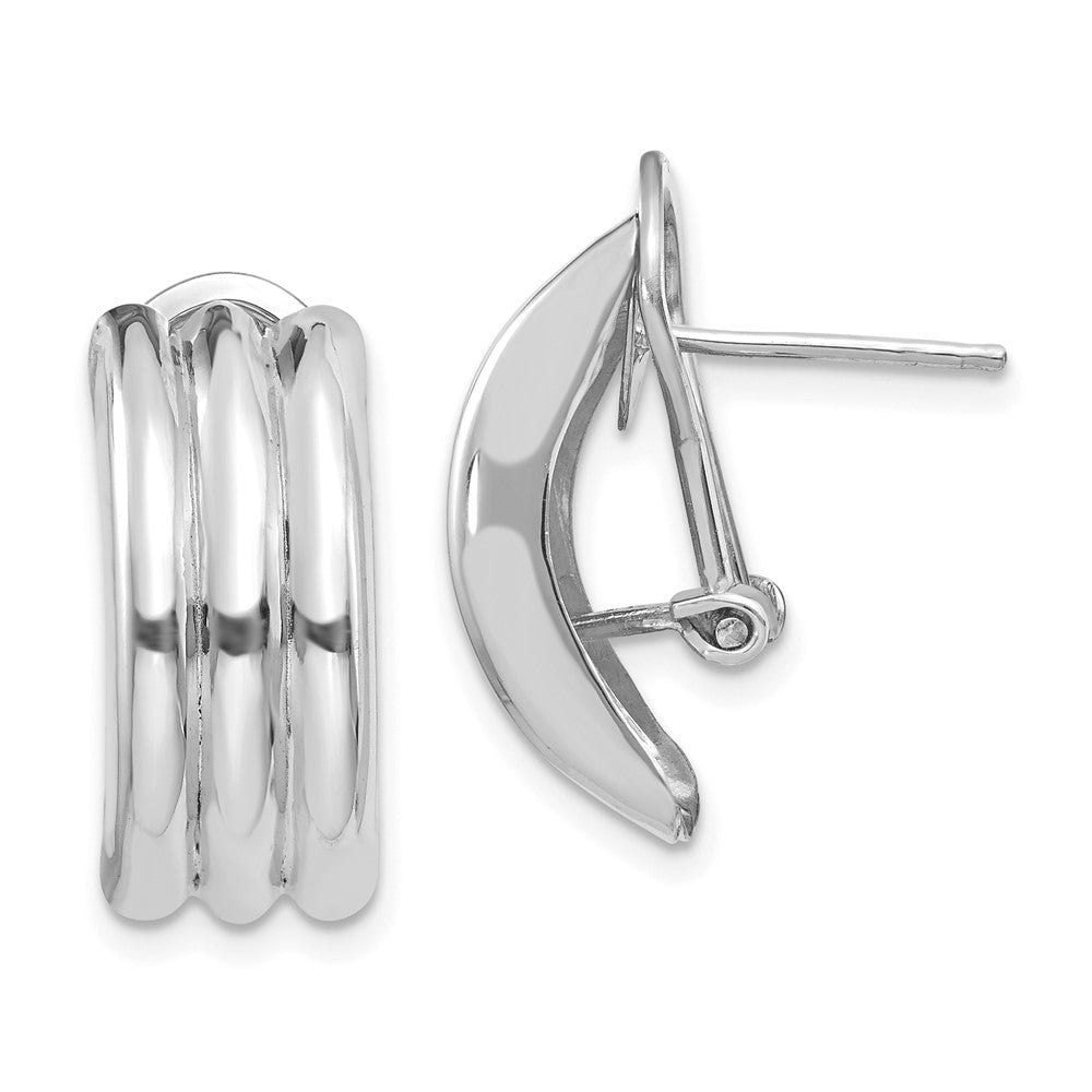 14K Weißgold Omega Ohrstecker