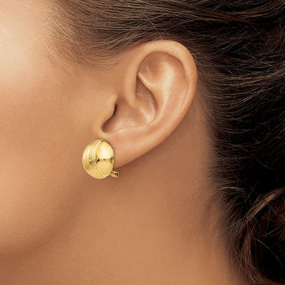14K Gelbgold Omega Ohrstecker