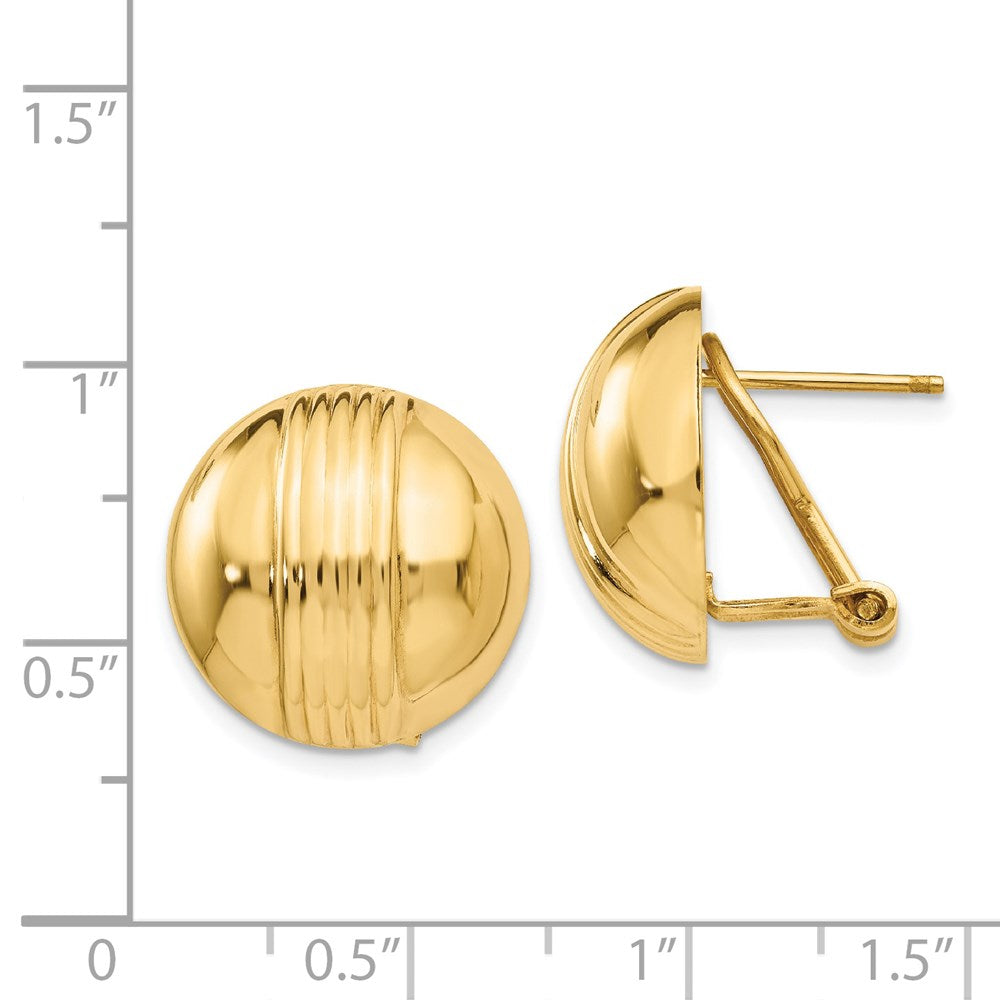 14K Gelbgold Omega Ohrstecker