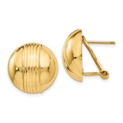 14K Gelbgold Omega Ohrstecker